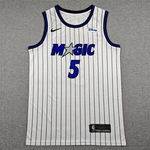 Orlando Magic #5 Basketball Jersey – White Pinstripe NBA Fan Jersey